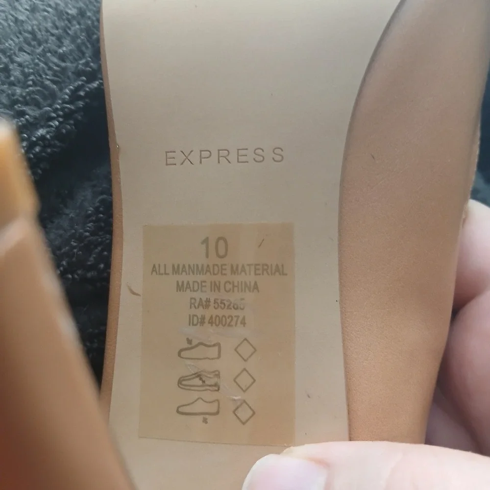 Express Pointed Toe Pumps 10 Tan Nude Stiletto Heels Office Siren Professional